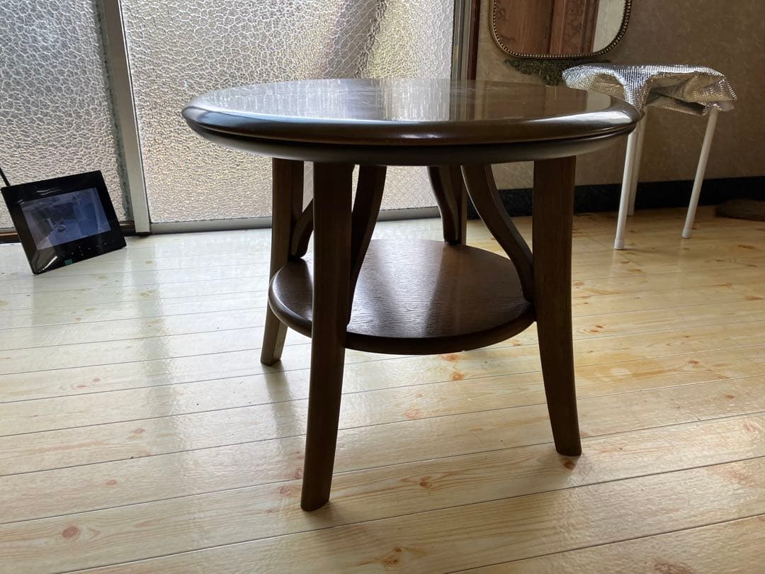 ☆値下げ！カリモク　丸テーブル　ローテーブル　木製　ヴィンテージ　デザインが素敵