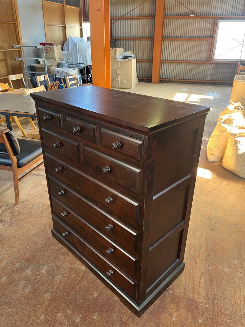 北海道民芸家具　クラレインテリア　樺桜　木製タンス 6引き出し