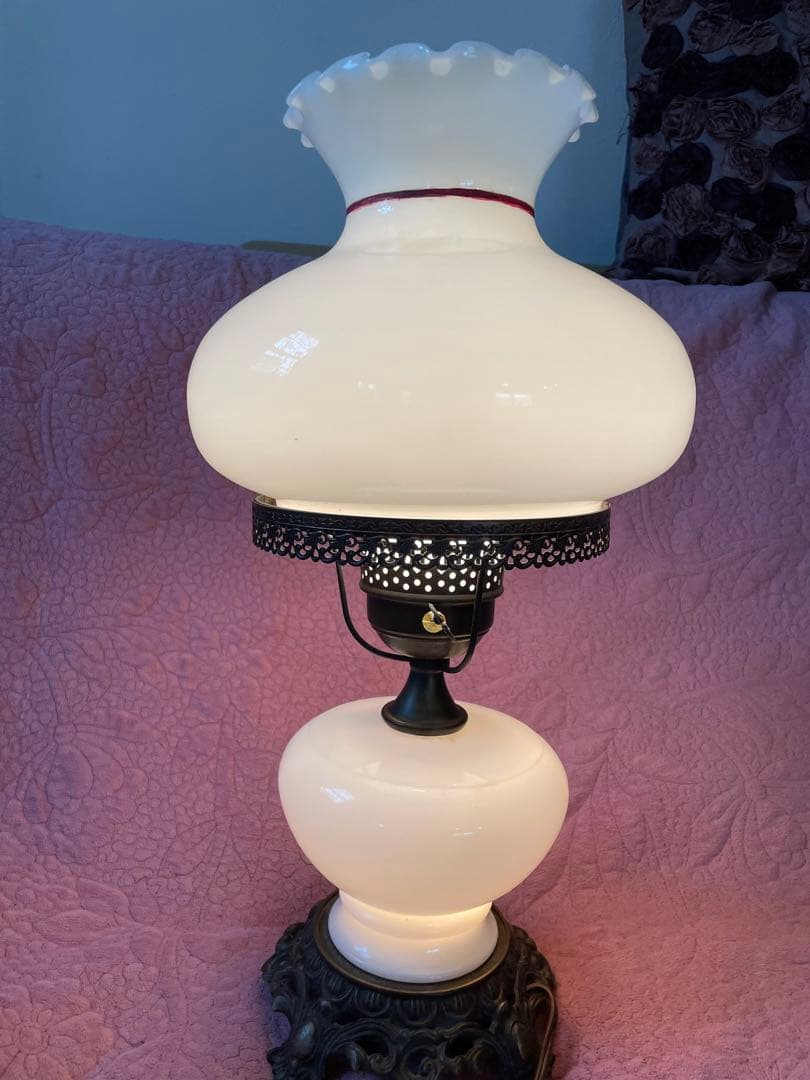 アンティーク手描きガラスランプ