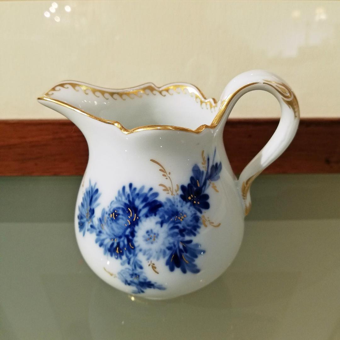 ◆1924～マイセン 青い花 カマイユ クリーマー シュガーポット