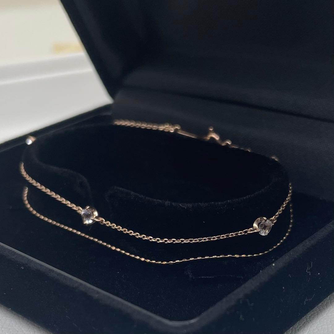 【R☆mahina】 K10ピンクゴールド 2連ブレスレット　4℃