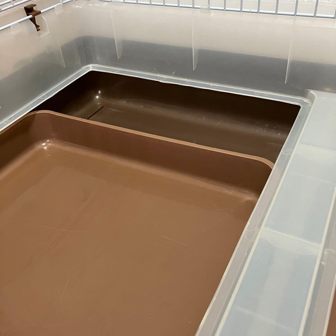 マルカンうさぎのカンタンおそうじケージワイド茶