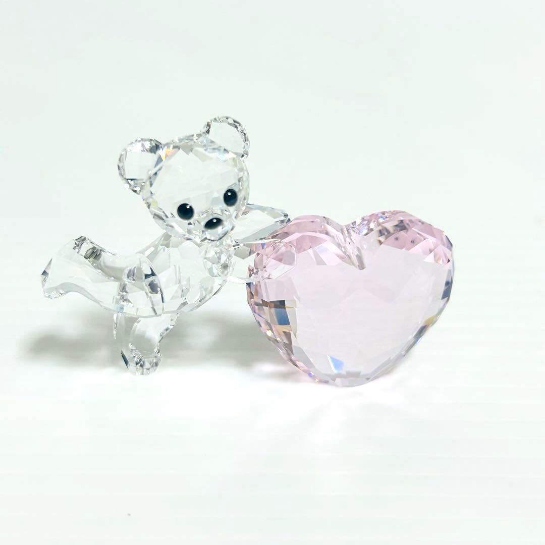 スワロフスキー クリスベア ピンク ハート　クリスタル　置物