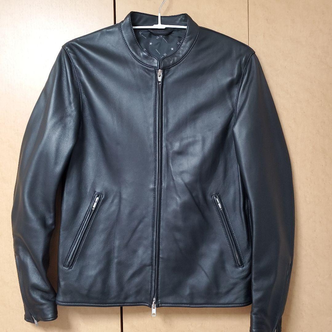 tk. TAKEO KIKUCHI ラムレザージャケット シングル ブラック L