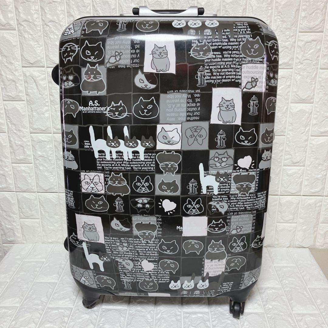 【即日発送 】希少 マンハッタナーズ キャリーケース 猫柄 Lsize