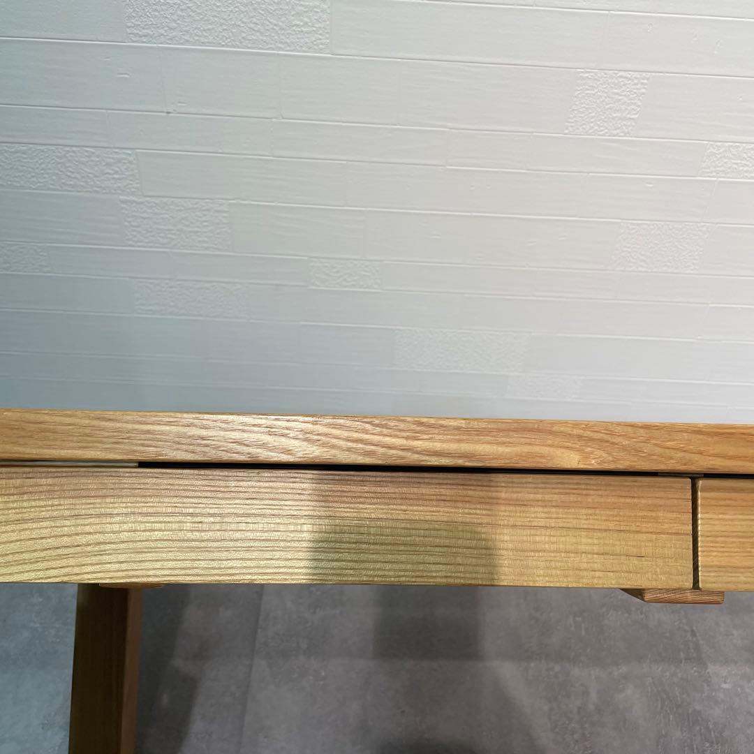 無印 木製 タモ材 ローテーブル 座卓 引き出し付き 60×90㎝ 廃番品 美品