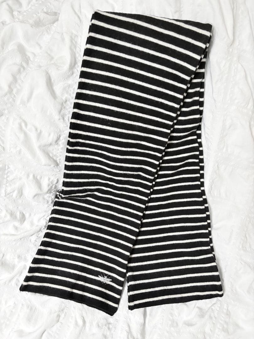 Dior Hommeマフラー　bee 白黒ボーダー