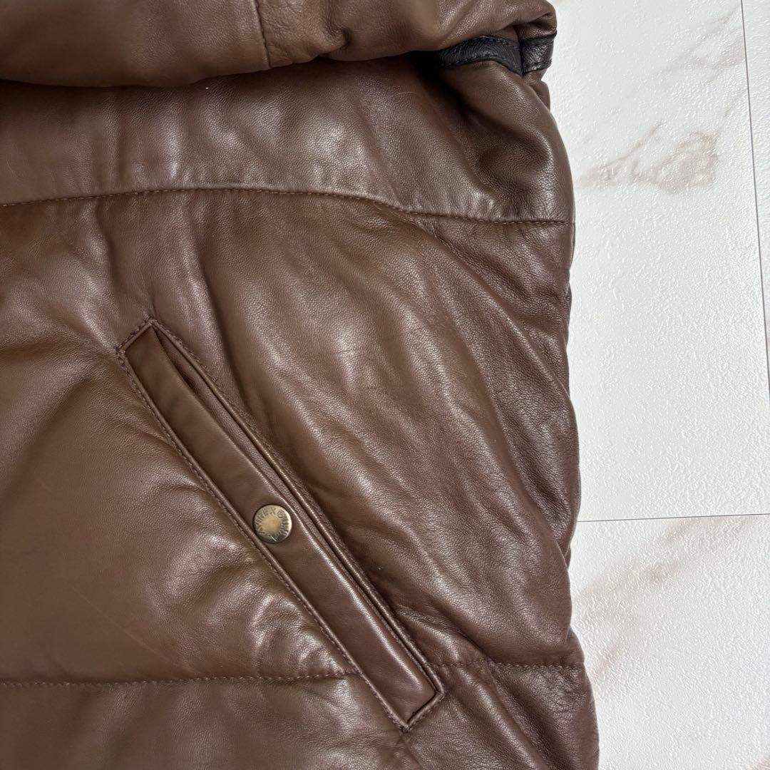 美品◆AVIREX N-2B レザージャケット ダウン 2XL ブラウン ファー