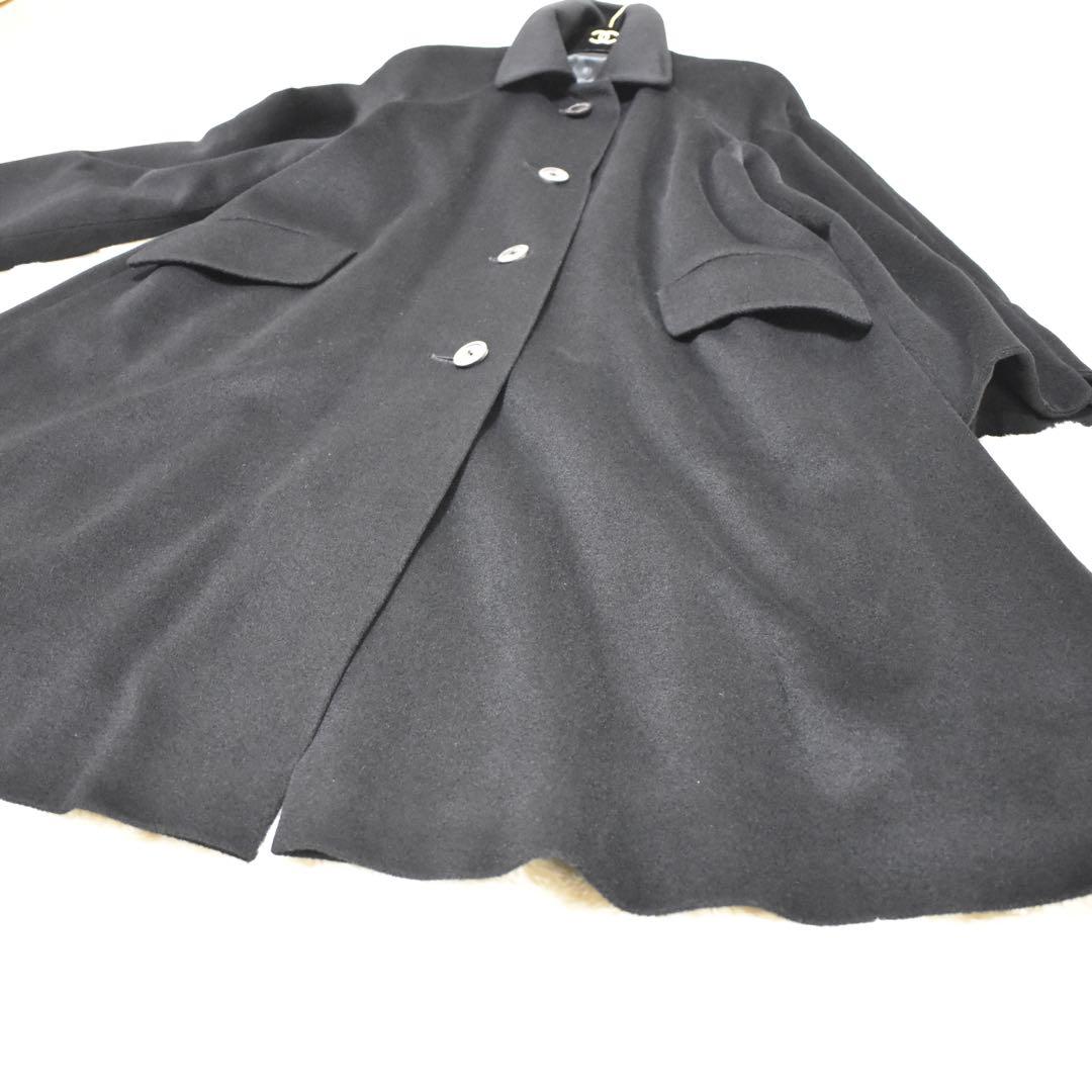 極美品✨Aquascutum ステンカラー ロングコート　Aライン　裏地ロゴ総柄