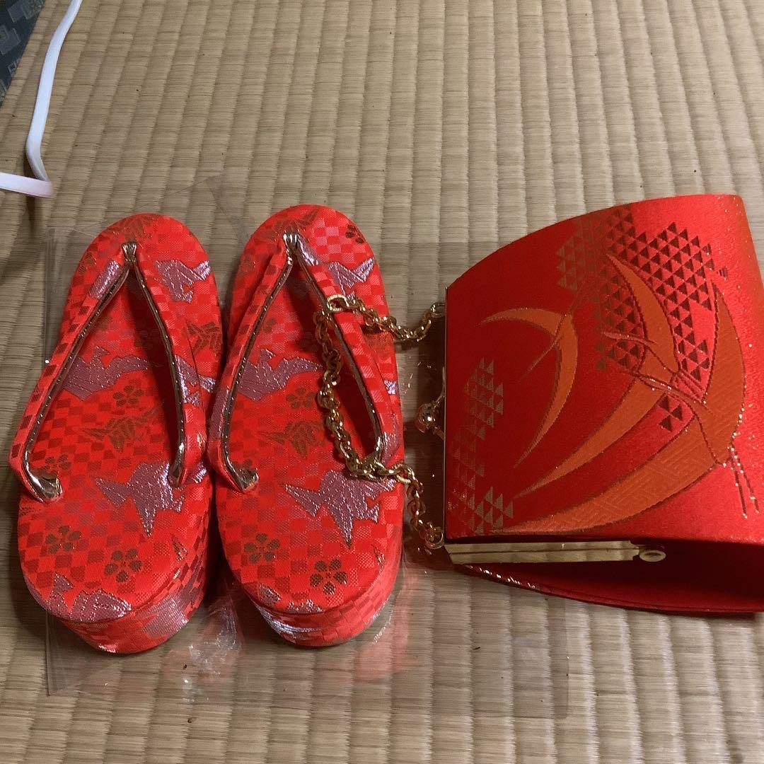 七五三7歳　フルセット　帯幅18センチ　草履21センチ　鶴舞う縁起のいいセット