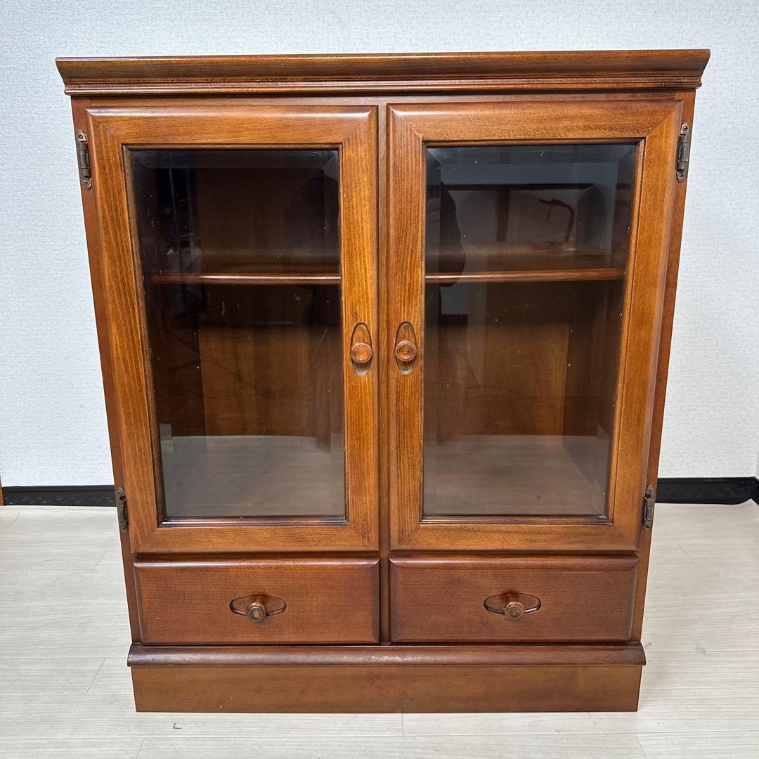 カリモク ガラス キャビネット サイドボード 飾り棚 リビング収納 i1※