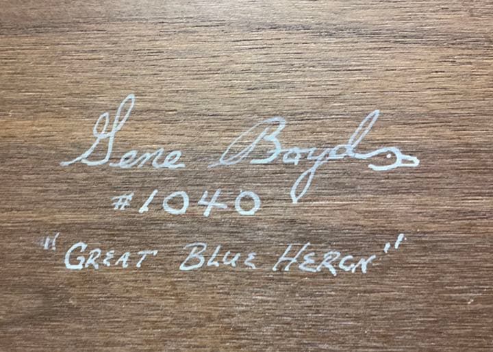 青鷺の立像、美術工芸品（作者署名付き）