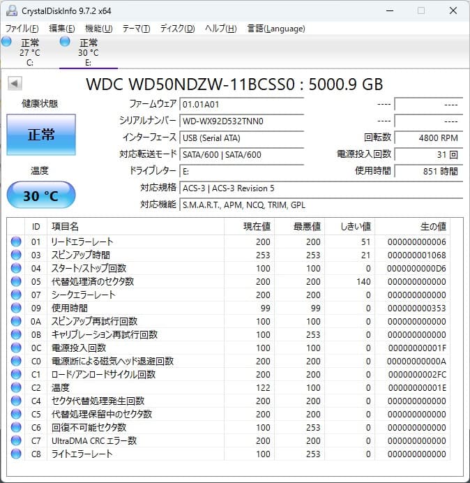 WD Elements ポータブルHDD 5TB