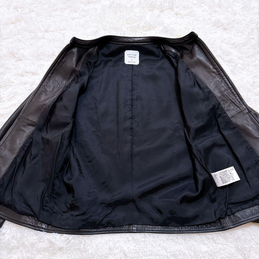 【美品】UNITED TOKYO ラムレザー ジャケット ブラック M