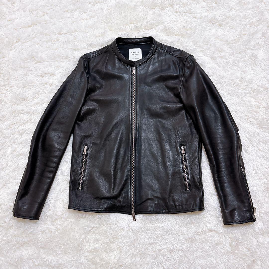 【美品】UNITED TOKYO ラムレザー ジャケット ブラック M