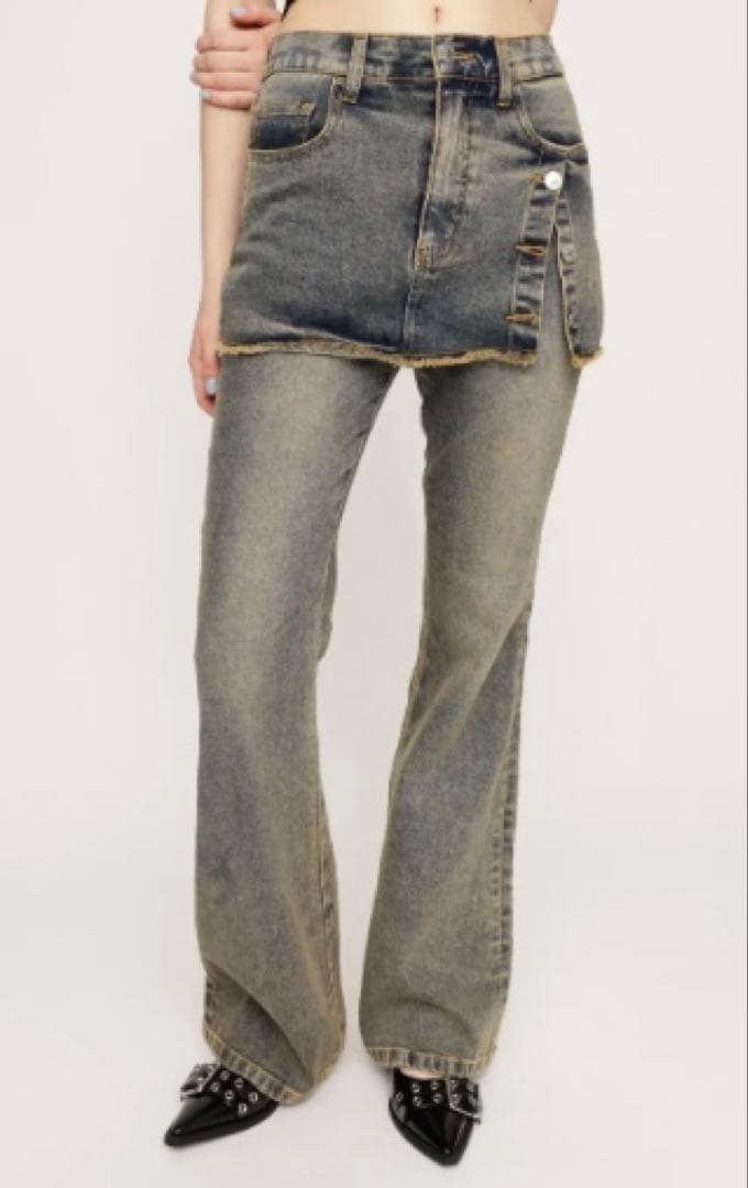 パンツ SLY OVERDYE JW LAYERED FLARE PT-BE