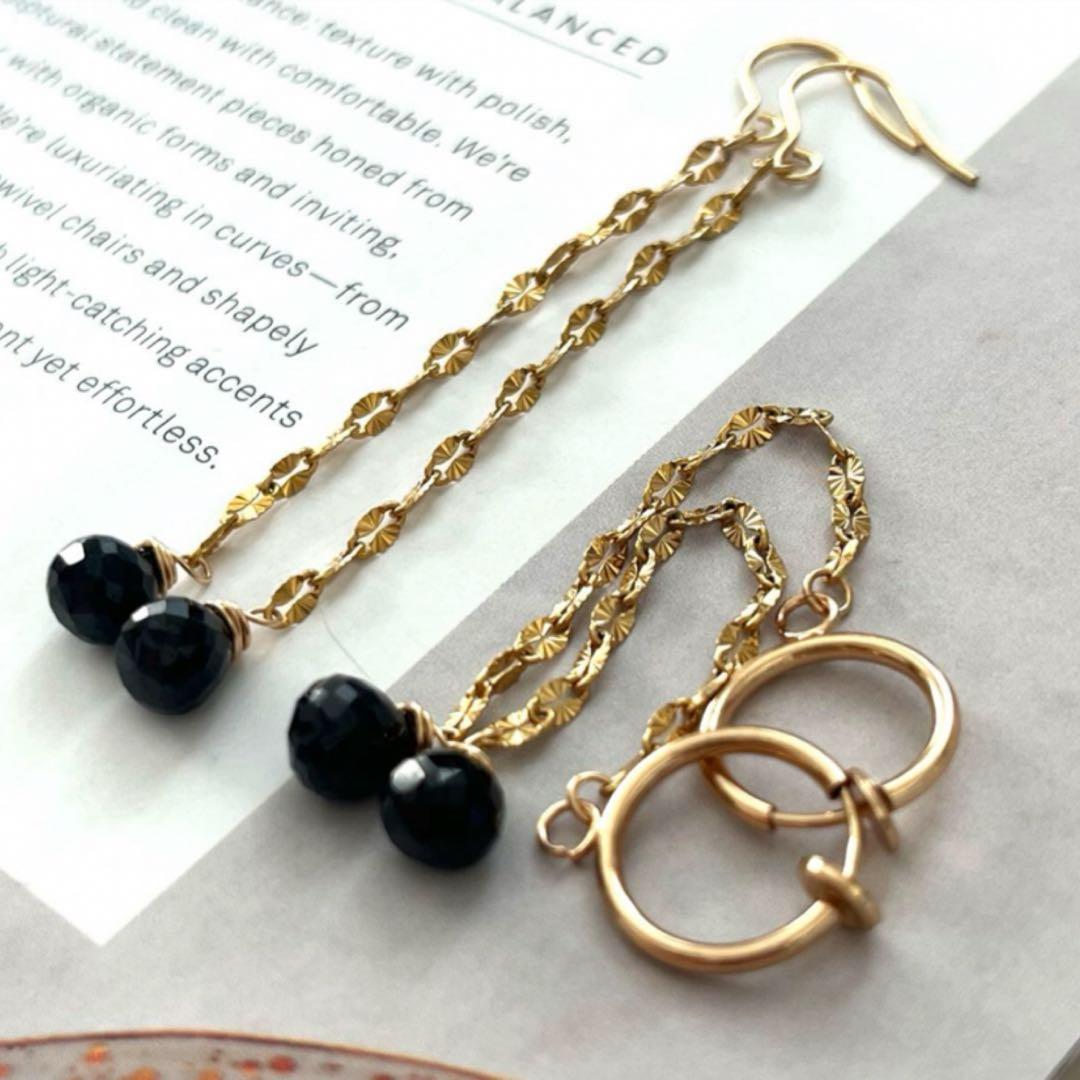 Myosotis☺︎ 1点作品☺︎ バイカラームーンストーンフープイヤリング