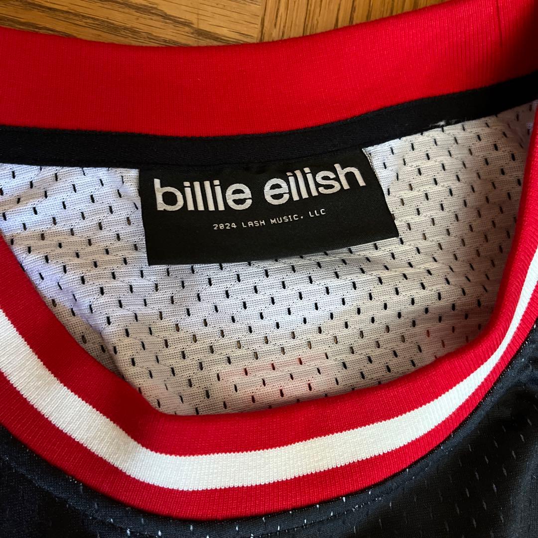 【。】Billie Eilish Red and Black Jersey