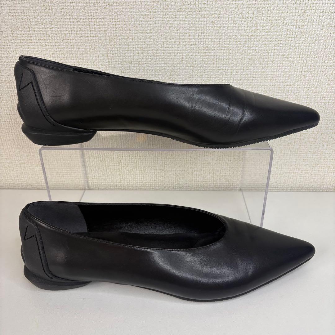 SHISEI シーセイ　パンプス　38 25cm 黒　レザー　ブラック　フラット