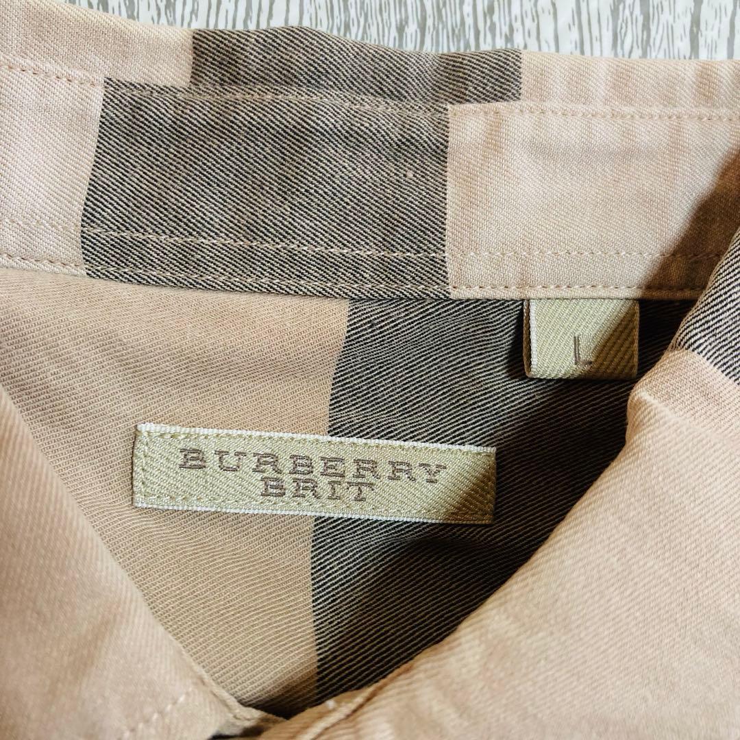 s*I様 BURBERRY BRIT 長袖シャツ ノバチェック 総柄 サイズL