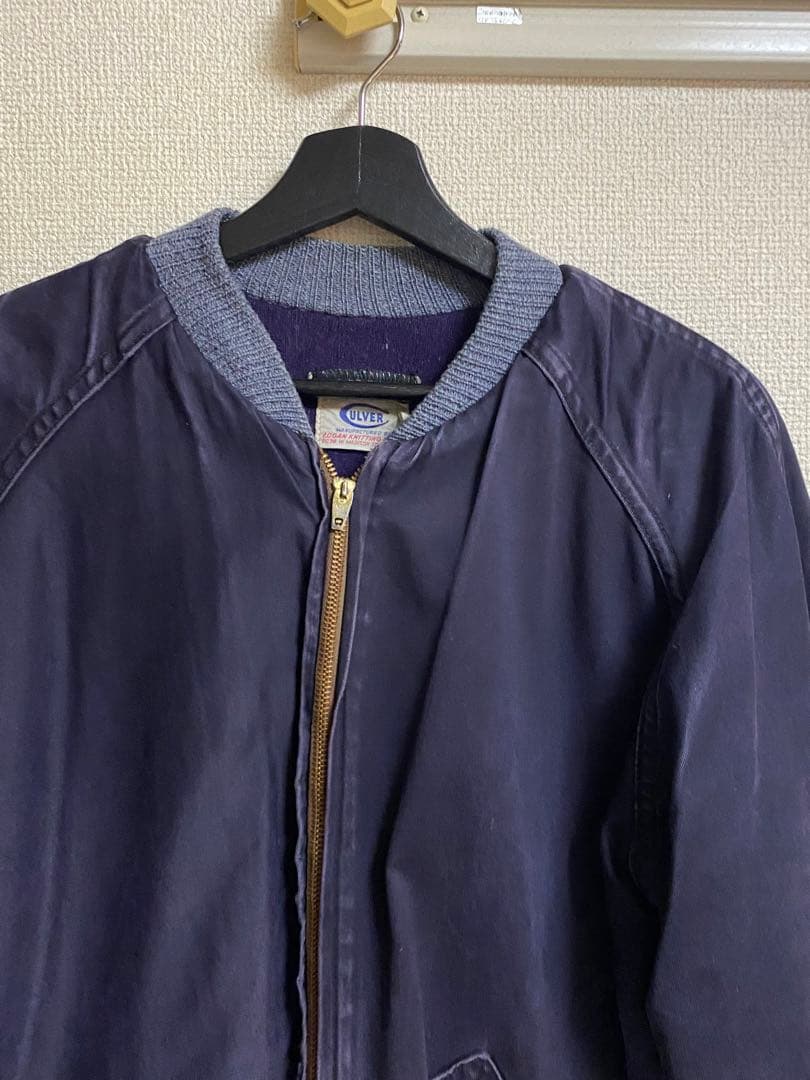 1950s ビンテージ　コットン　ブルゾン　スタジャン　茄子紺　USA MA-1