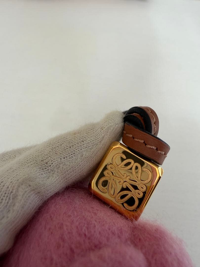 【ロエベ】エレファント チャーム（フェルト&カーフ）キーチャーム　ゾウ　ピンク