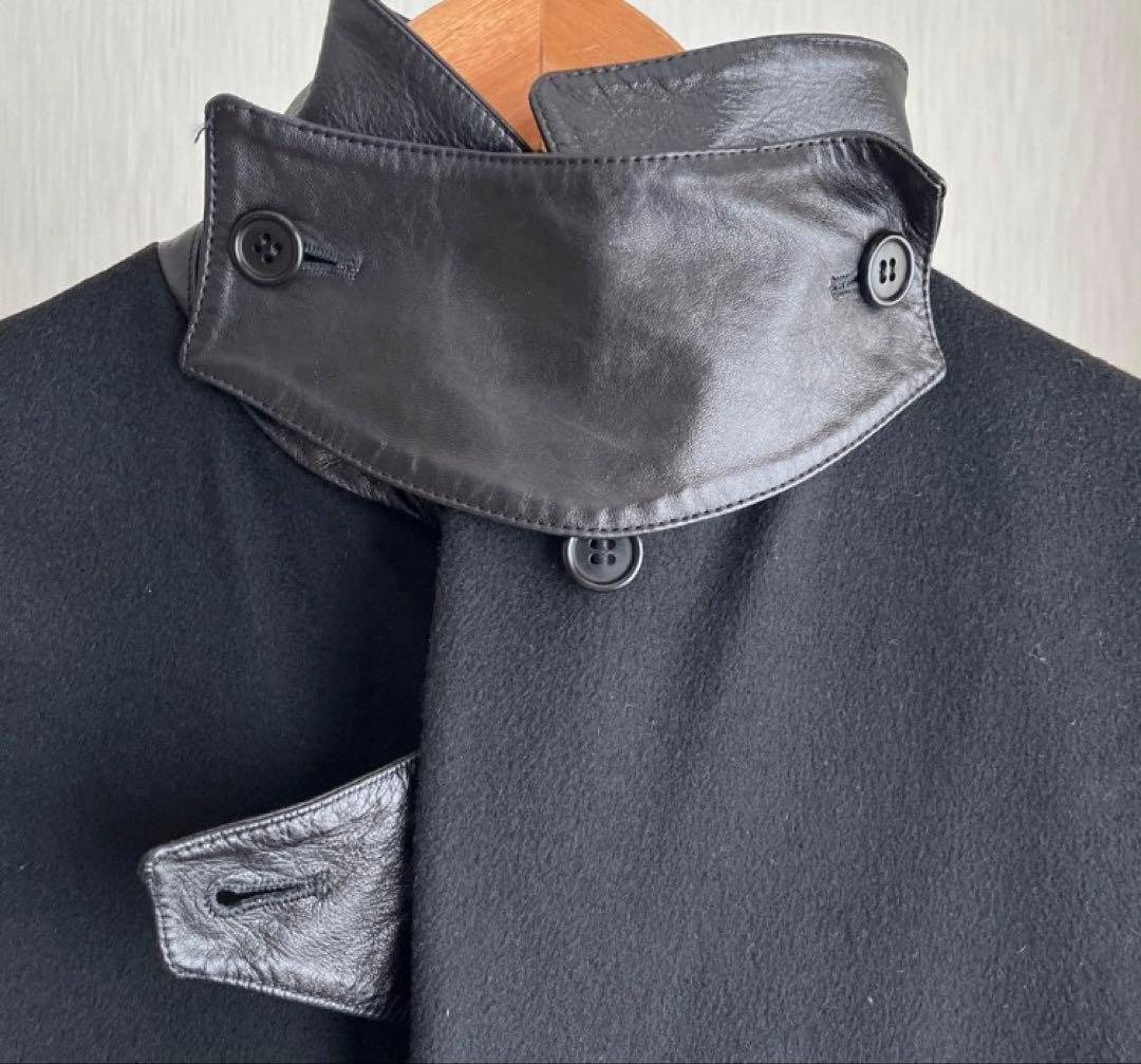 ヘルムートラング HELMUT LANG 本人期 チェスターコート レザー風襟