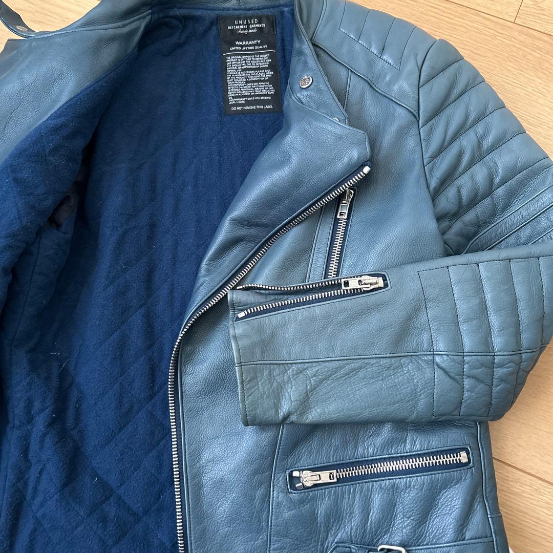 UNUSED ライダース　サイズ3 アンユーズド　レザージャケット ブルー