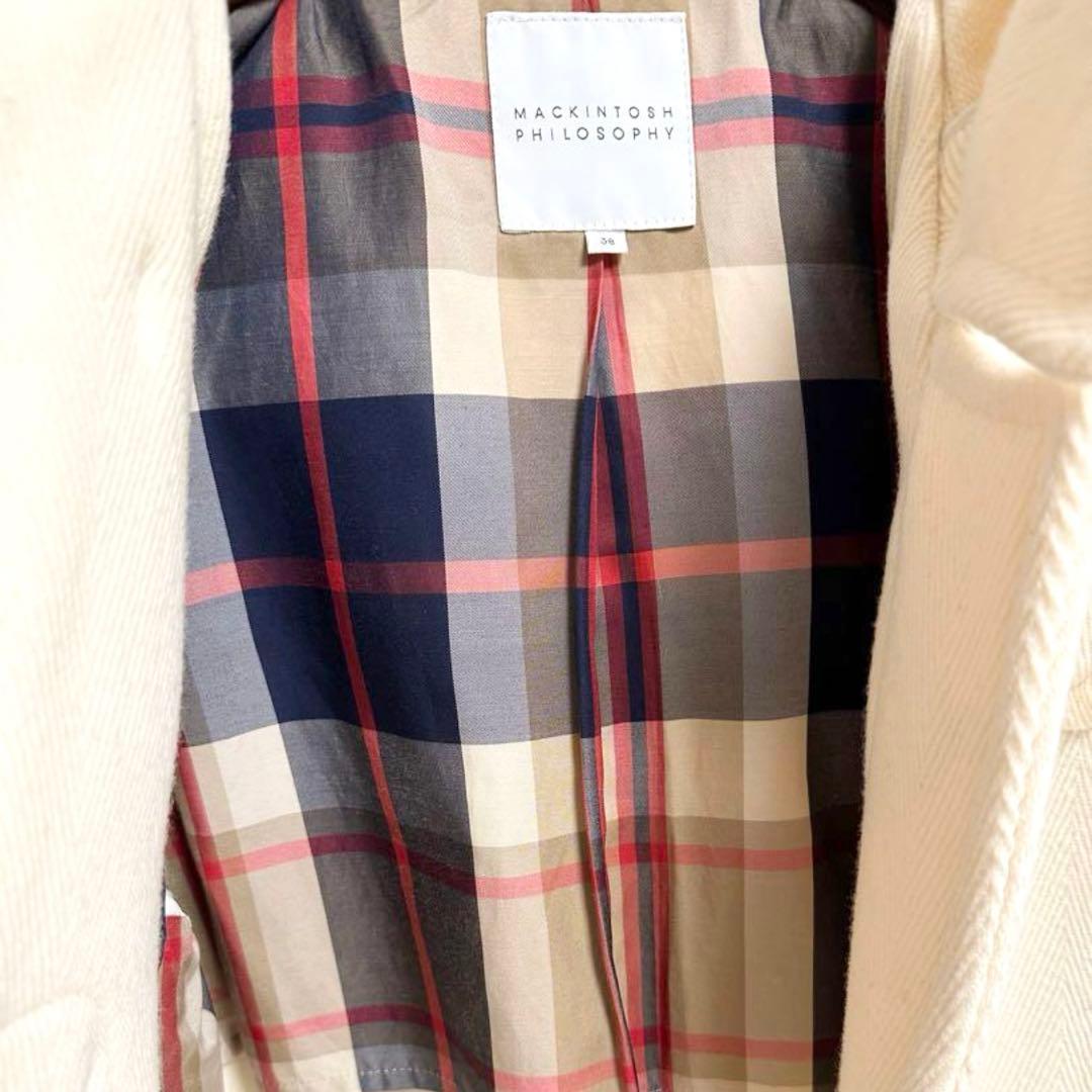 MACKINTOSH　ヘリンボーンダッフルコート　ロング丈　フード付き　チェック