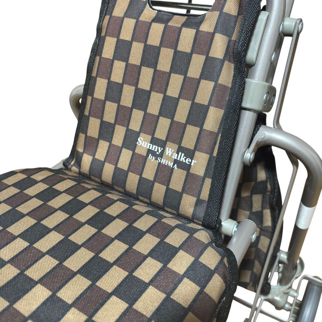 [未使用品] 島製作所 シルバーカー サニーウォーカー AW-Ⅲ Bブラウン