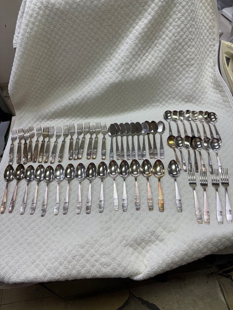 ラッキーウッド①LUCKYWOODカトラリーセット ステンレススチール 60点