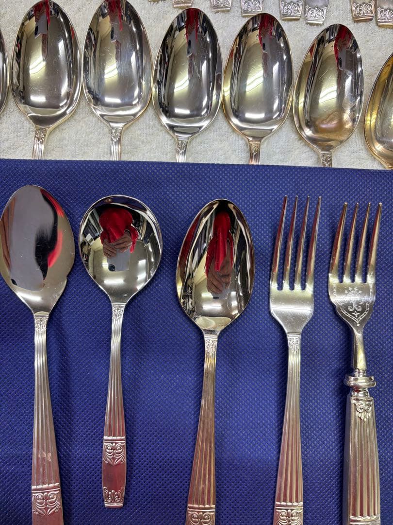 ラッキーウッド①LUCKYWOODカトラリーセット ステンレススチール 60点