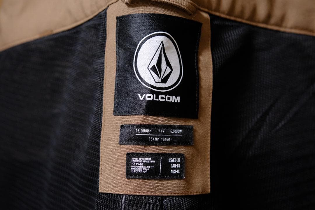 【美品】VOLCOM　ブラウン　ビブパンツ スノーボード用　XLサイズ