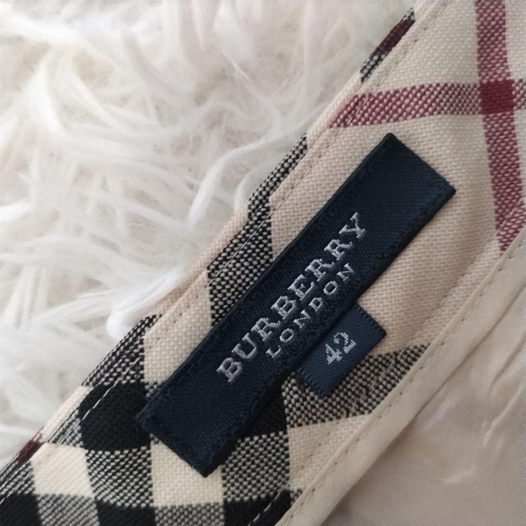 バーバリーロンドン　ロングスカート　ノバチェック　大きいサイズ　フレア　ウール