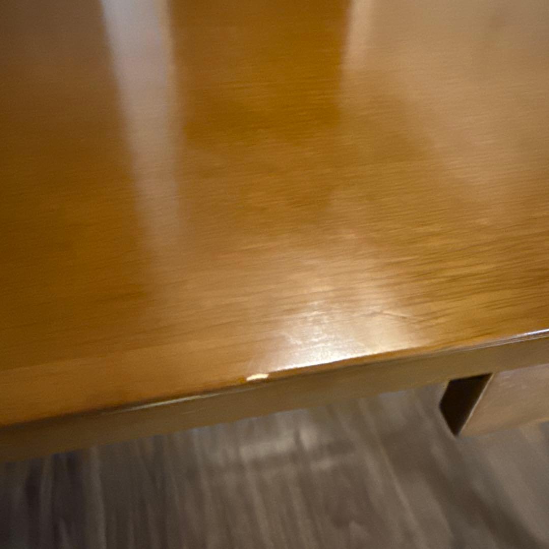 【カリモク60】デスク、引出し付き、ウォールナット色