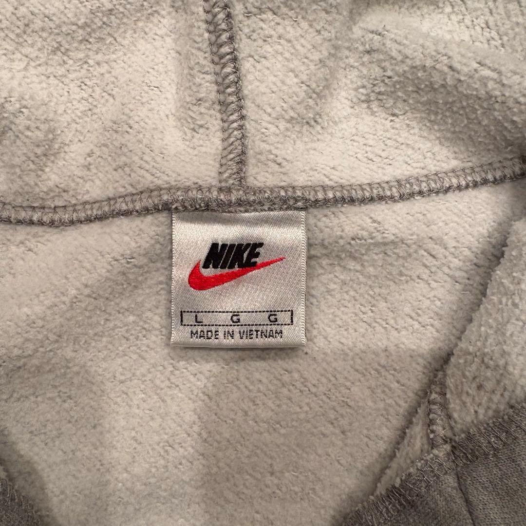 NIKE 90's 刺繍ロゴハーフジップパーカー グレー L 美品
