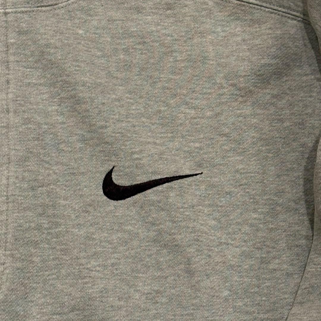 NIKE 90's 刺繍ロゴハーフジップパーカー グレー L 美品