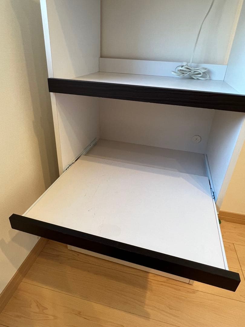 レンジ台 約60幅 スリム レンジラック ロータイプ スライド 棚