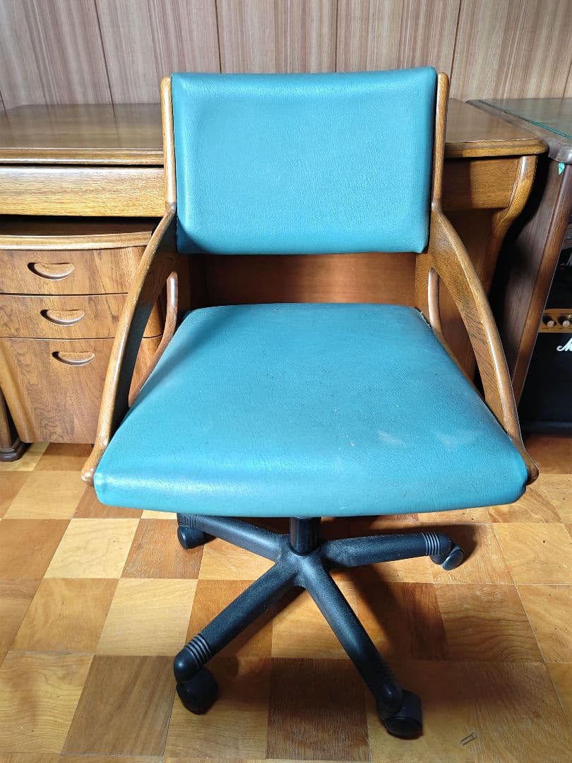 【引取り限定】浜本工芸　4点セット　①学習机本体　②椅子　③袖机　④ライト