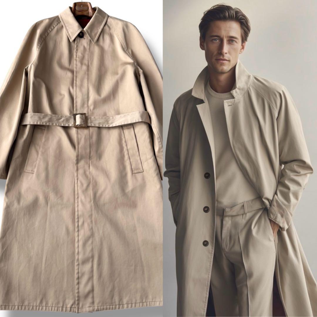 HERMES エルメス フランス製 ステンカラー コート ロング 50 XL相当