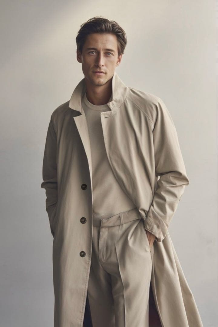 HERMES エルメス フランス製 ステンカラー コート ロング 50 XL相当