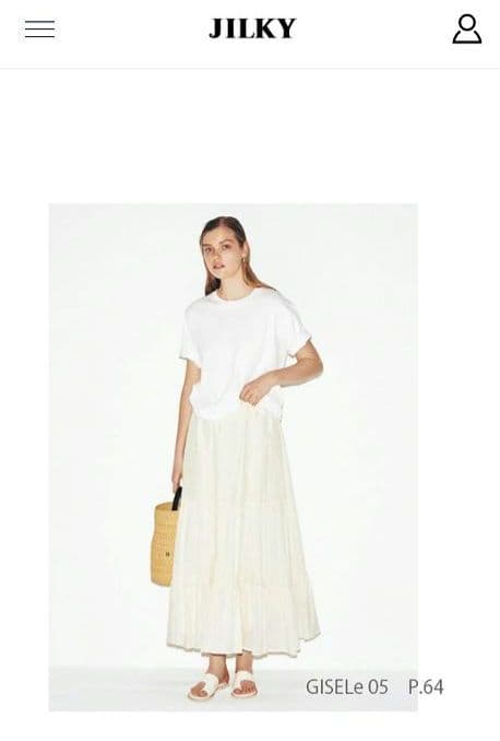 ⭐︎あ　⭐︎JILKY ジルキー　ティアードロングスカート ホワイト