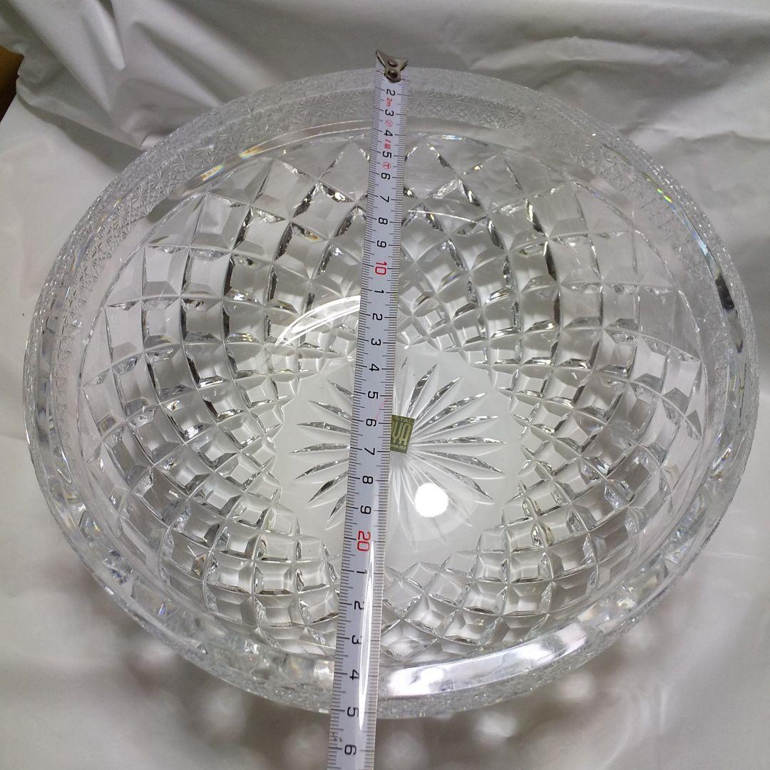 HOYAクリスタル 切子大鉢 矢来に菊継紋