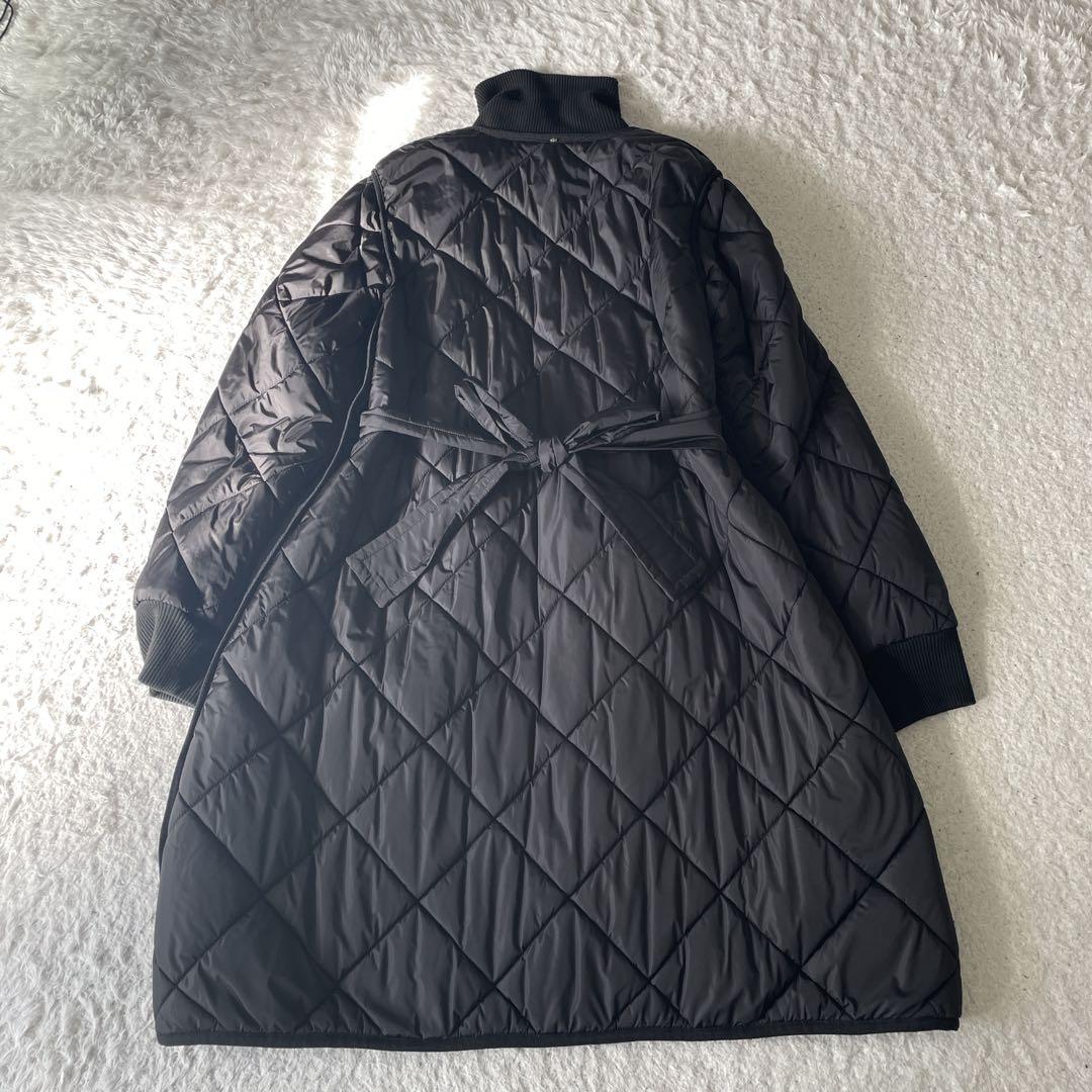 MaxMara SPORTMAX キルティング中綿コート ブラック ベルト42