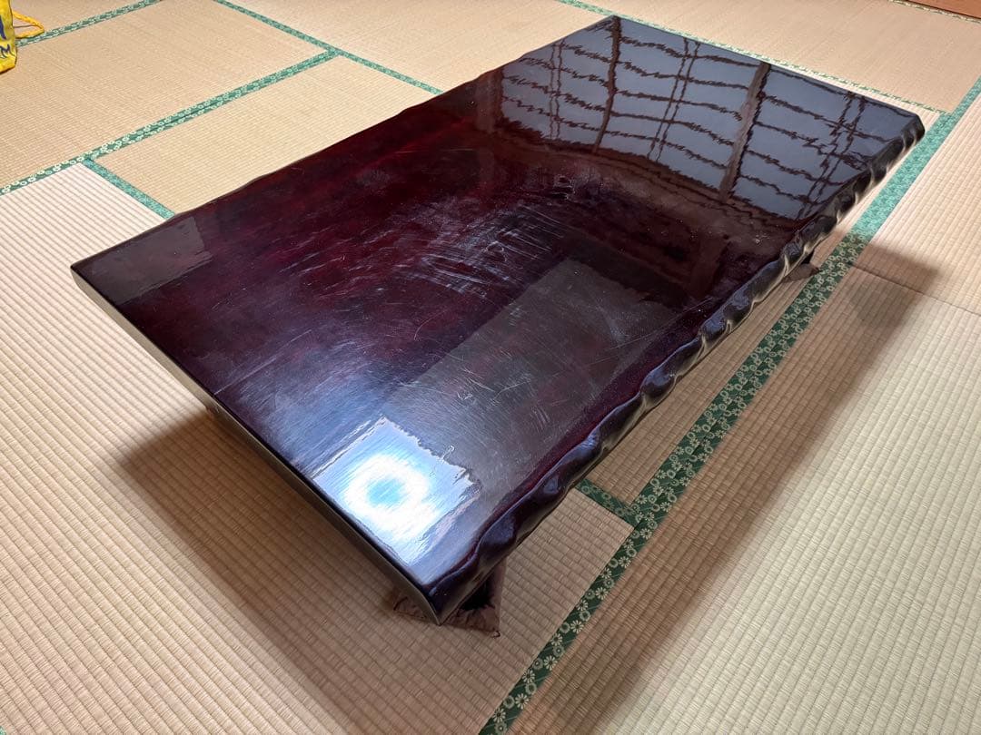 木製座卓 濃い茶色 1350-750-350