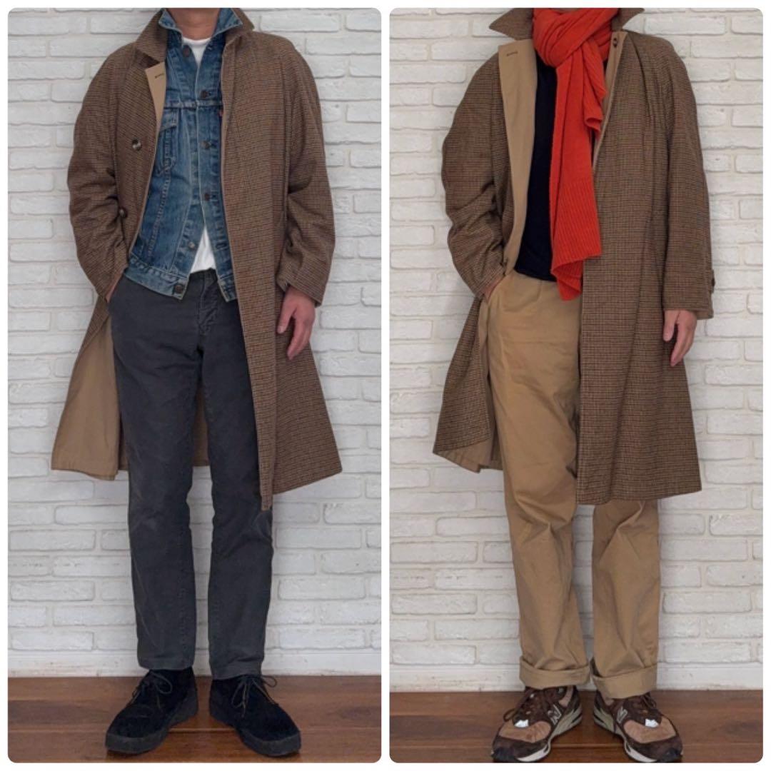 90'sイタリア製【シーラップ】ガンクラブチェック　バルカラーコートリバーシブル