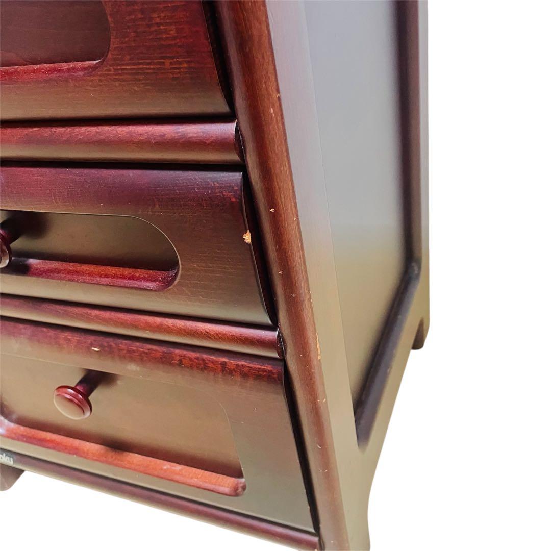 Karimoku カリモク 電話台 引き出し 4段 木製 昭和レトロ