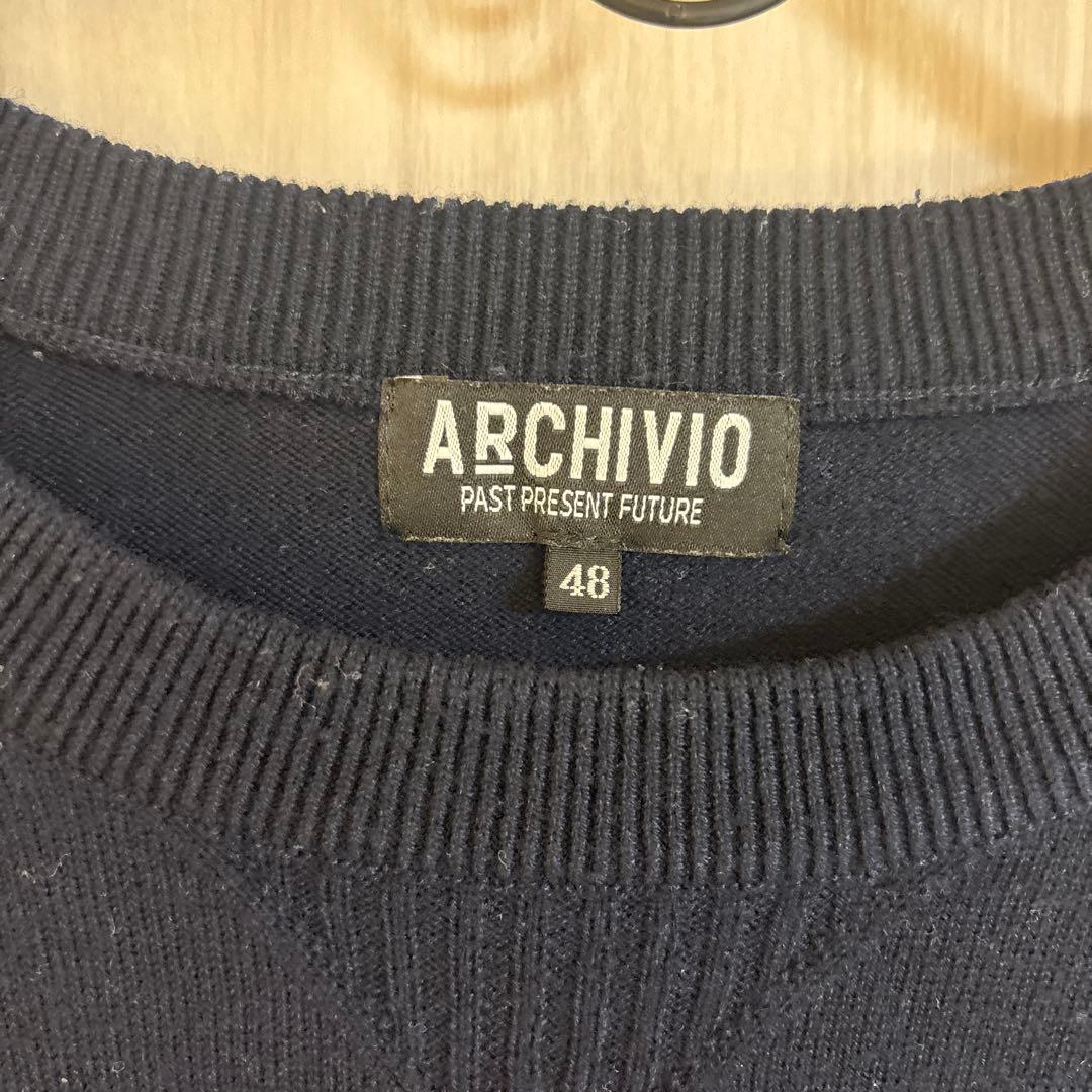 アルチビオarchivioメンズニットセーター サイズ48 ネイビー系