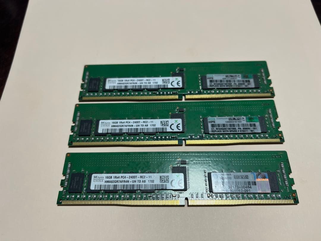 sk hynix 16gb 1R×4 pc4 3枚 メモリ