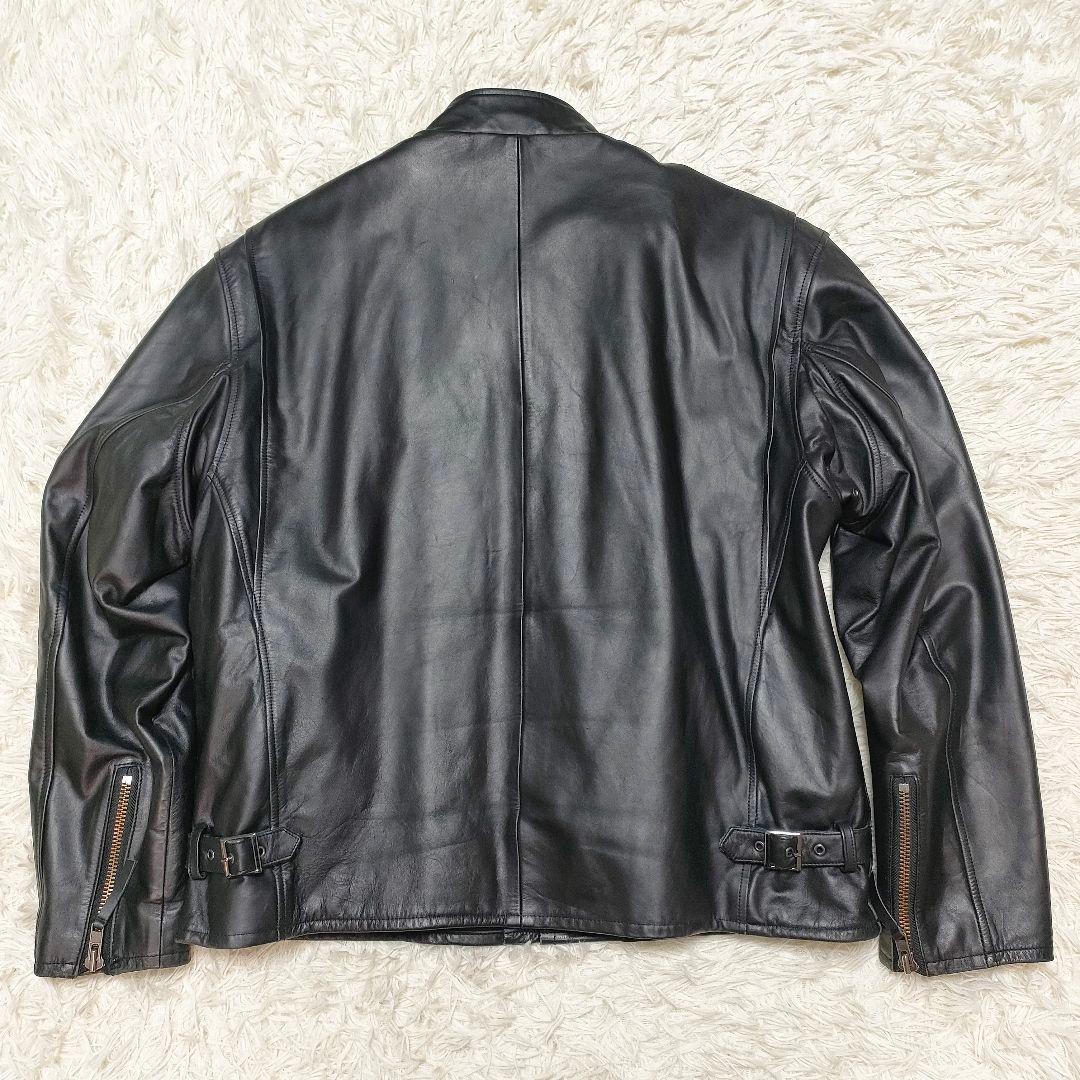 【希少サイズ5L】Haruf　シングルライダースジャケット　ライナー付き　馬革